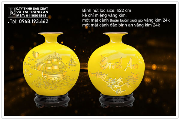 Bình hút lộc màu in cảnh thuận buồm xuôi gió
